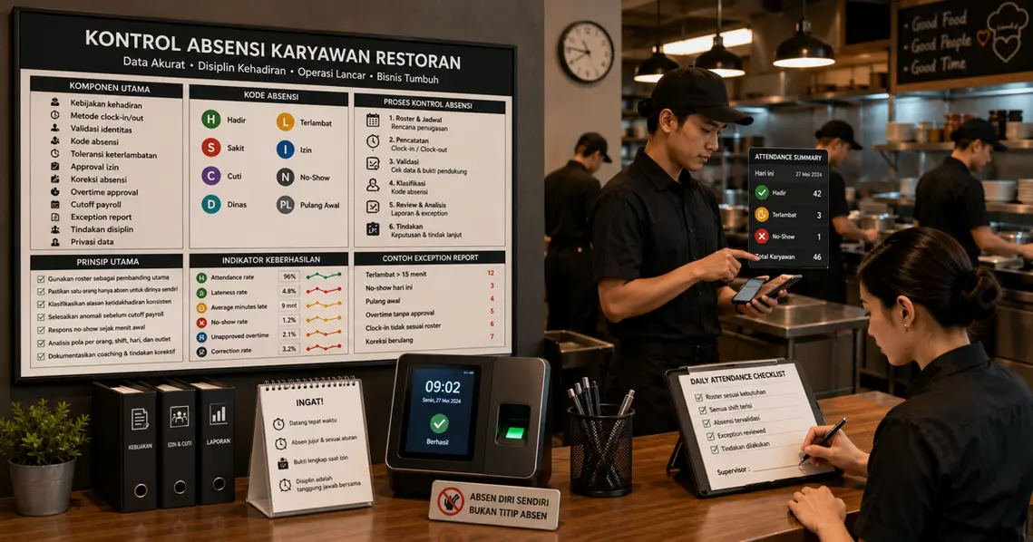 Cara Mengontrol Absensi Karyawan Restoran agar Disiplin dan Mudah Dipantau