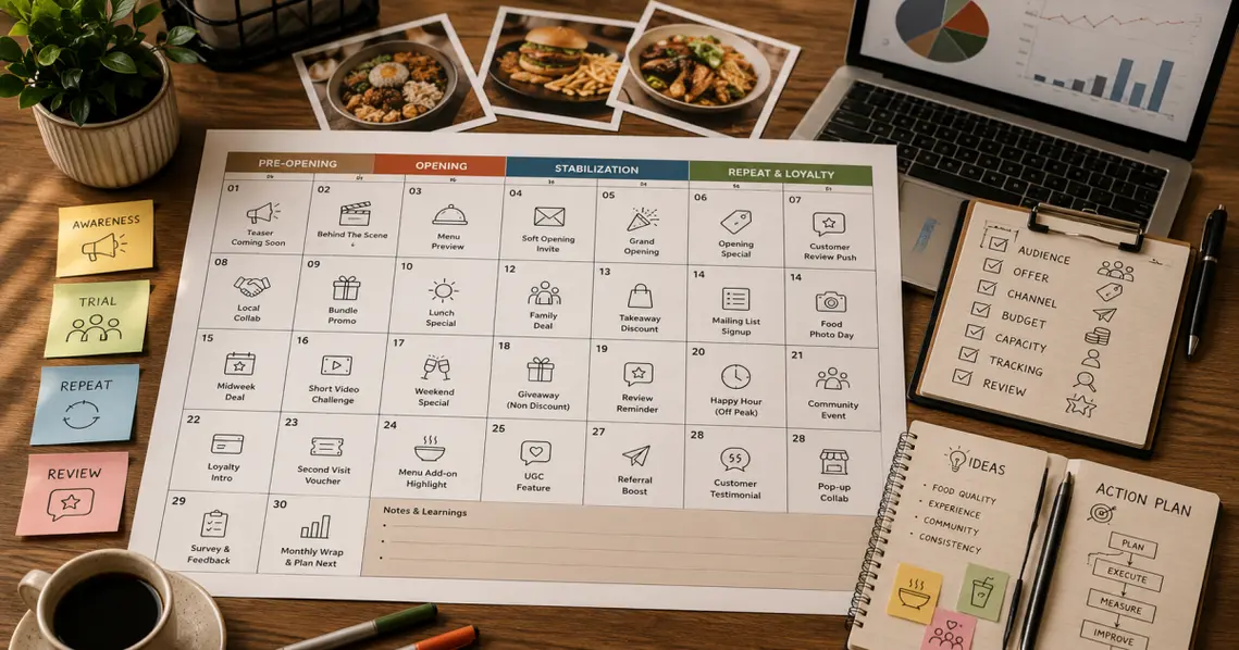 Kalender Promosi Restoran 30 Hari Pertama: Ide Promo agar Penjualan Cepat Naik