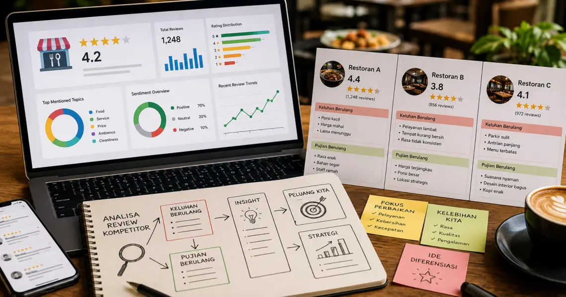 Cara Menganalisa Review Google Kompetitor Restoran untuk Menang di Persaingan